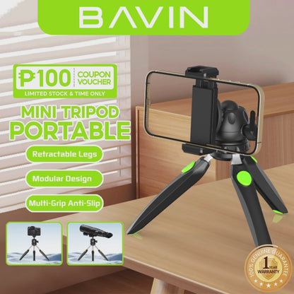 BAVIN D-Z-P20 Mini Portable Tripod Stand w/ Retractable Buckle for Smartphones, Camera & Telescope