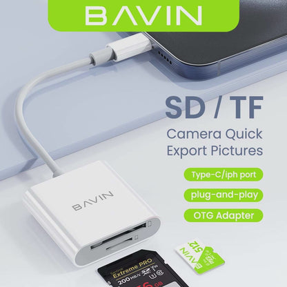 BAVIN U-O-34 2-in-1 OTG Card Reader Adapter for TF & Micro SD Cards