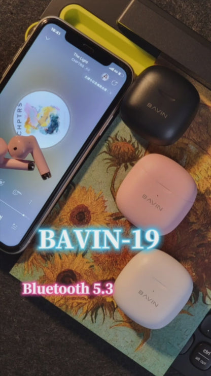 BAVIN HB-BA-19 TWS Wireless Bluetooth 5.3 Earbuds w/ HiFi Stereo Sound, Touch Control & Type-C Fast Charging