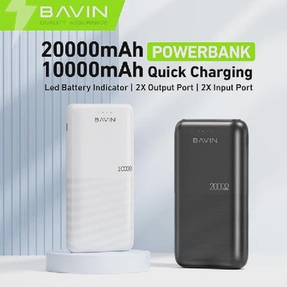 BAVIN Y-PC091 20000mAh Portable Powerbank Quick Charging w/ Dual Input & USB Output