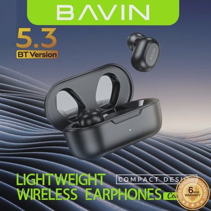 BAVIN HB-BA-98 HiFi Audio Bluetooth Wireless TWS Earbuds w/ Lightweight & Sweatproof