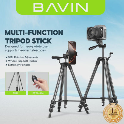 BAVIN D-Z-P21 Wireless Tripod with Bluetooth Remote for Camera & Phone