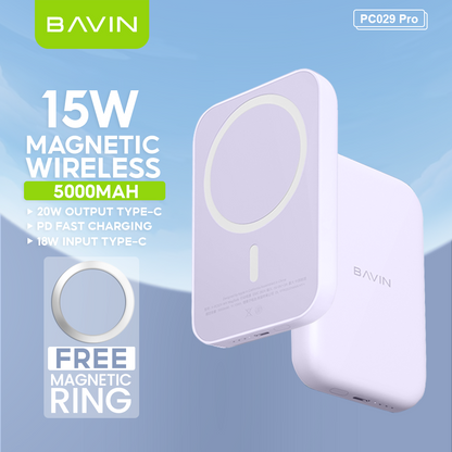 BAVIN Y-PC029P 5000mAh / 10000mAh Wireless Fast Charging Powerbank w/ USB-C Input/Output