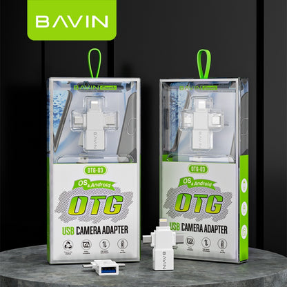 BAVIN 3 in 1 Otg Usb Adapter with High-Speed Transmission and Gaming for iPhone / Micro / Type-C