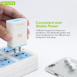 BAVIN C-PC658-XX Qualcomm 3.0 Fast Charger w/ Cable for iPhone, Micro, Type-C